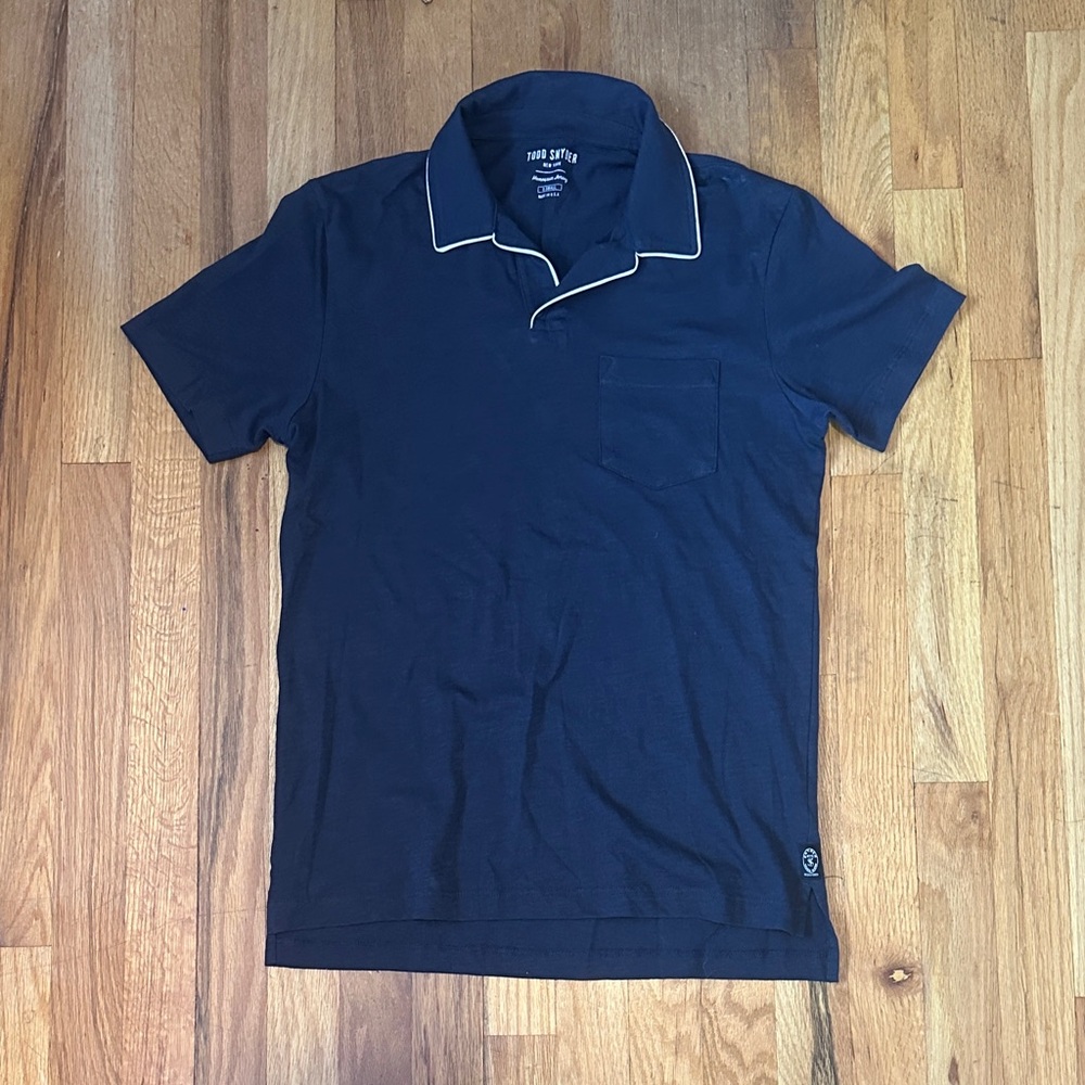 Todd Snyder Navy Polo with White Trim